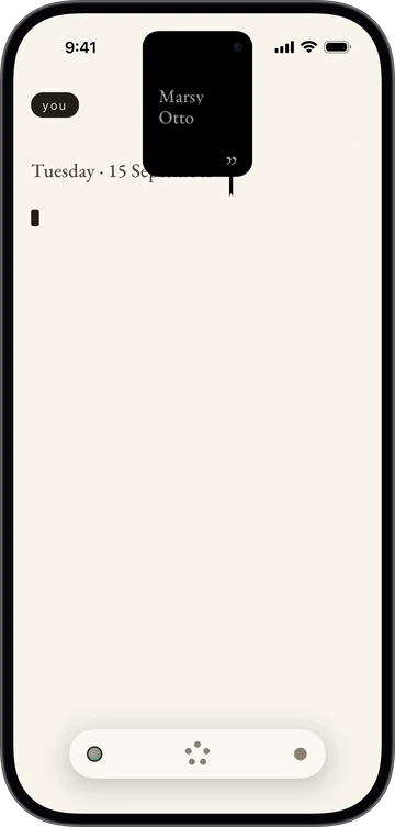 today’s page, the bookmark pulled down out of the island